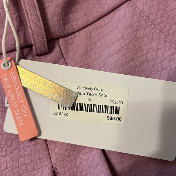 Sincerely Ours Croc Leather, High Waisted, Paper Bag Short in Lilac Croc, Size M - Picture 14 of 17